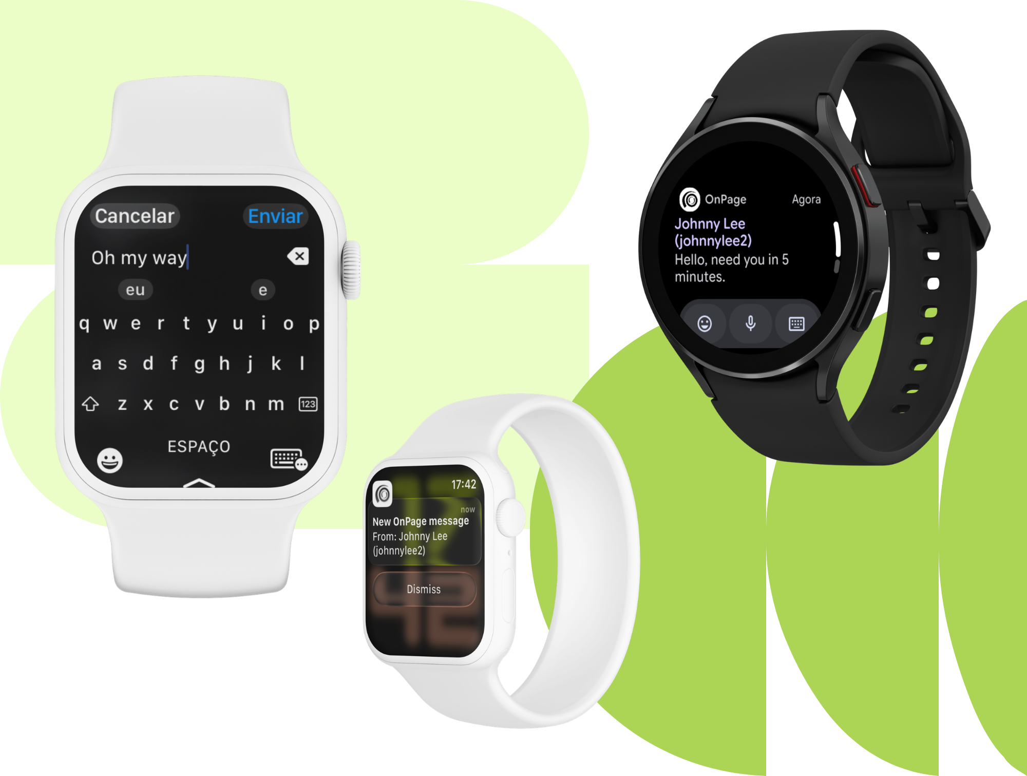 Smart Watch compatibility with oncall incident alert management OnPage software (Apple Watch and Samsung Watch)