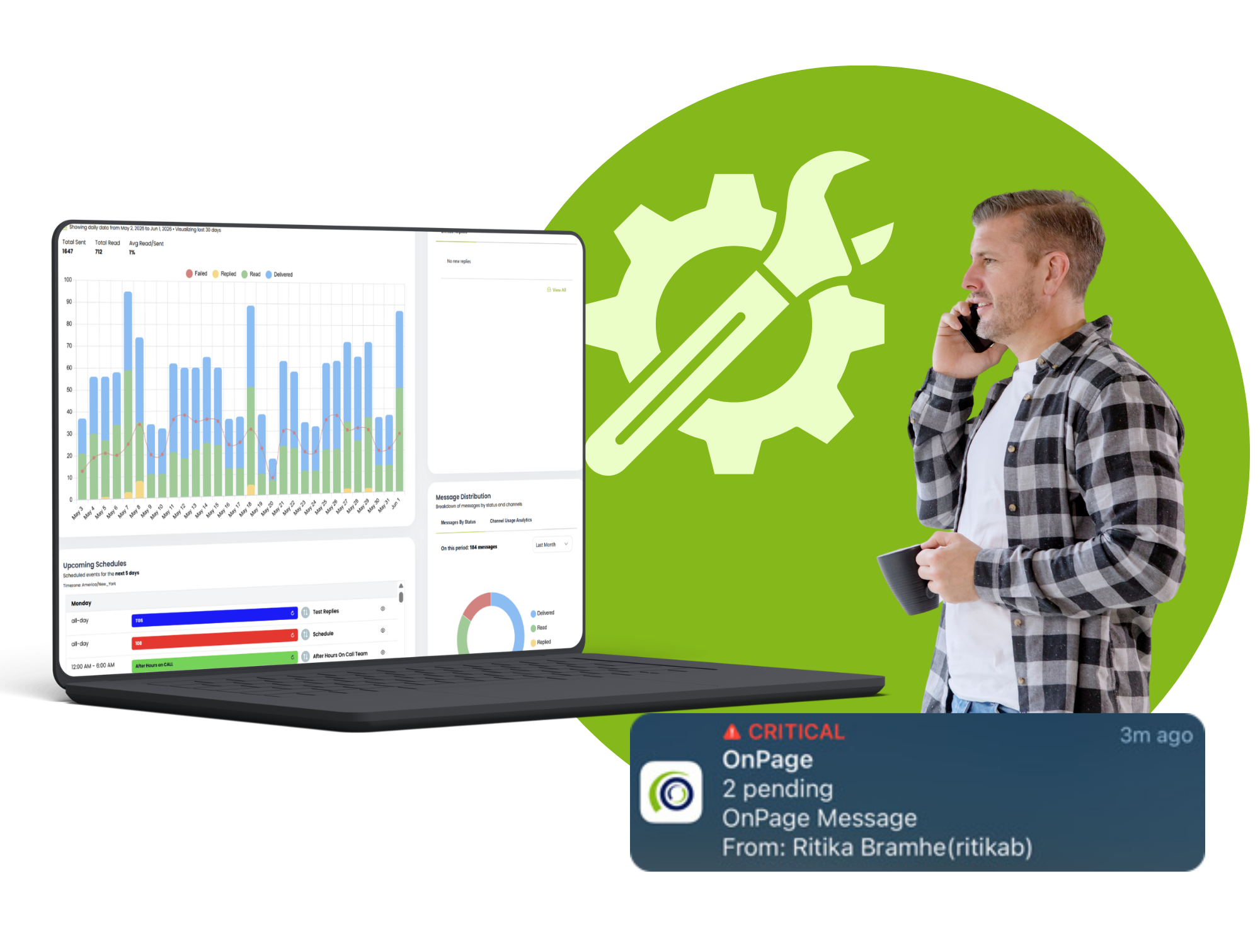 oncall engineer using onpage critical alerting software