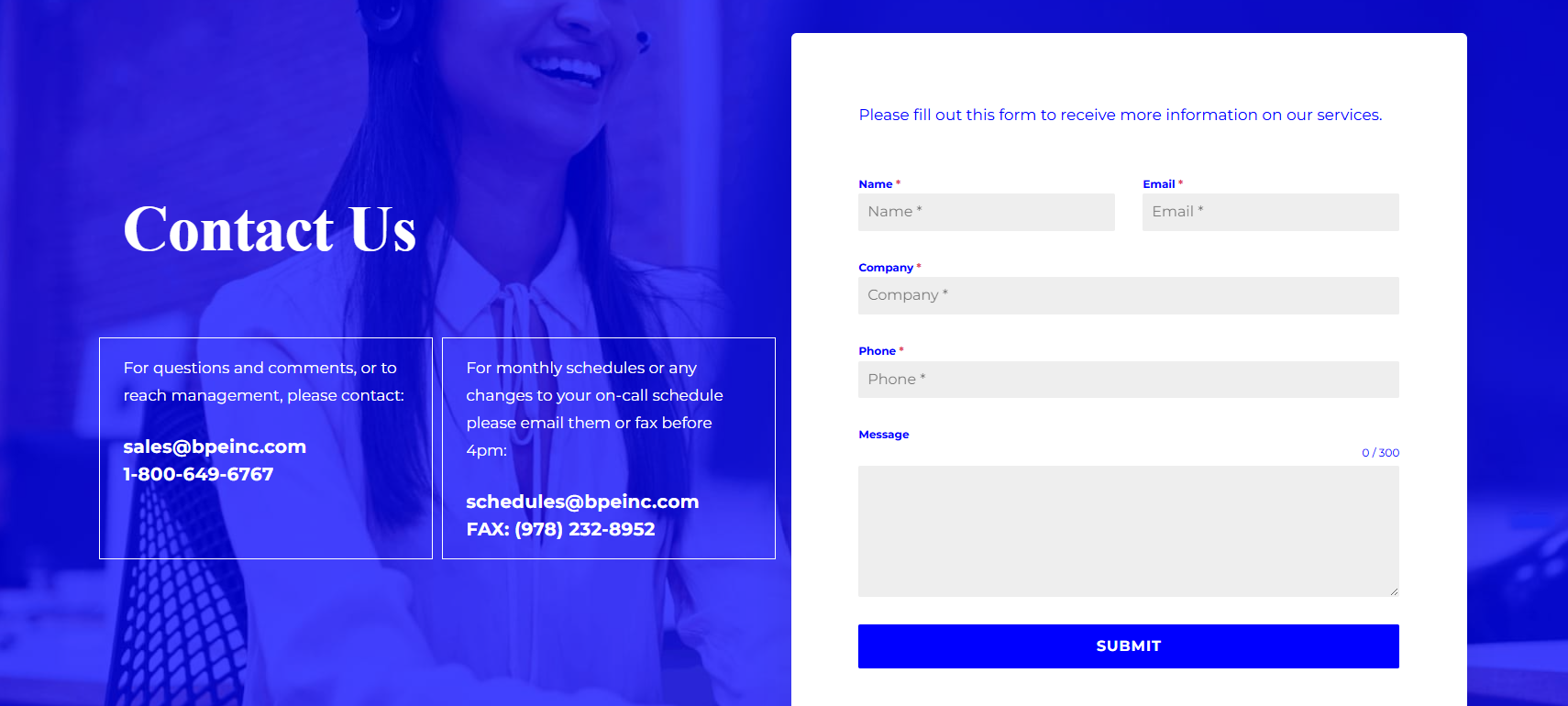 BPE contact page to receive more detailed and tailored pricing information.