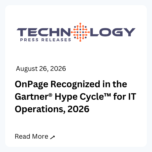 OnPage Recognized in the Gartner® Hype Cycle™ for IT Operations, 2026