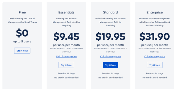 Opsgenie pricing