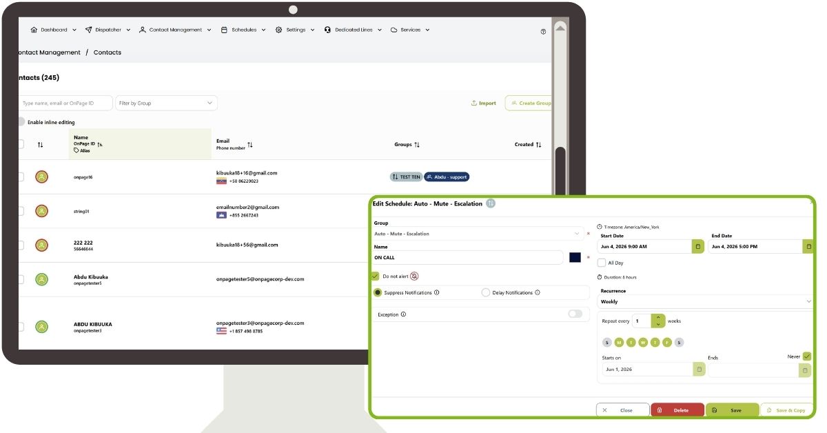 onpage oncall schedule creation