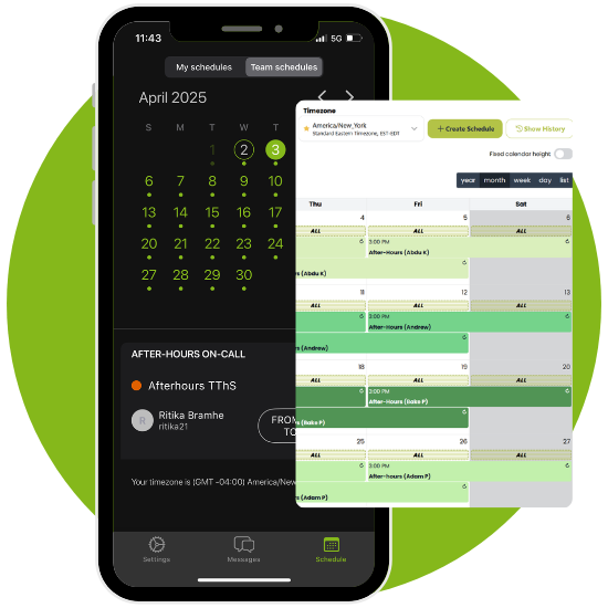 OnPage phone app scheduling for on call management