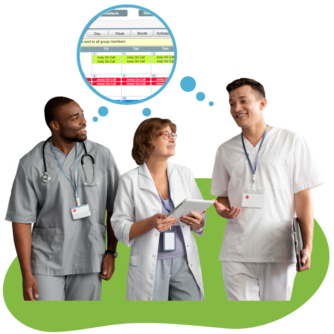 on-call care team discussing their availability and translating it into an OnPage digital schedule