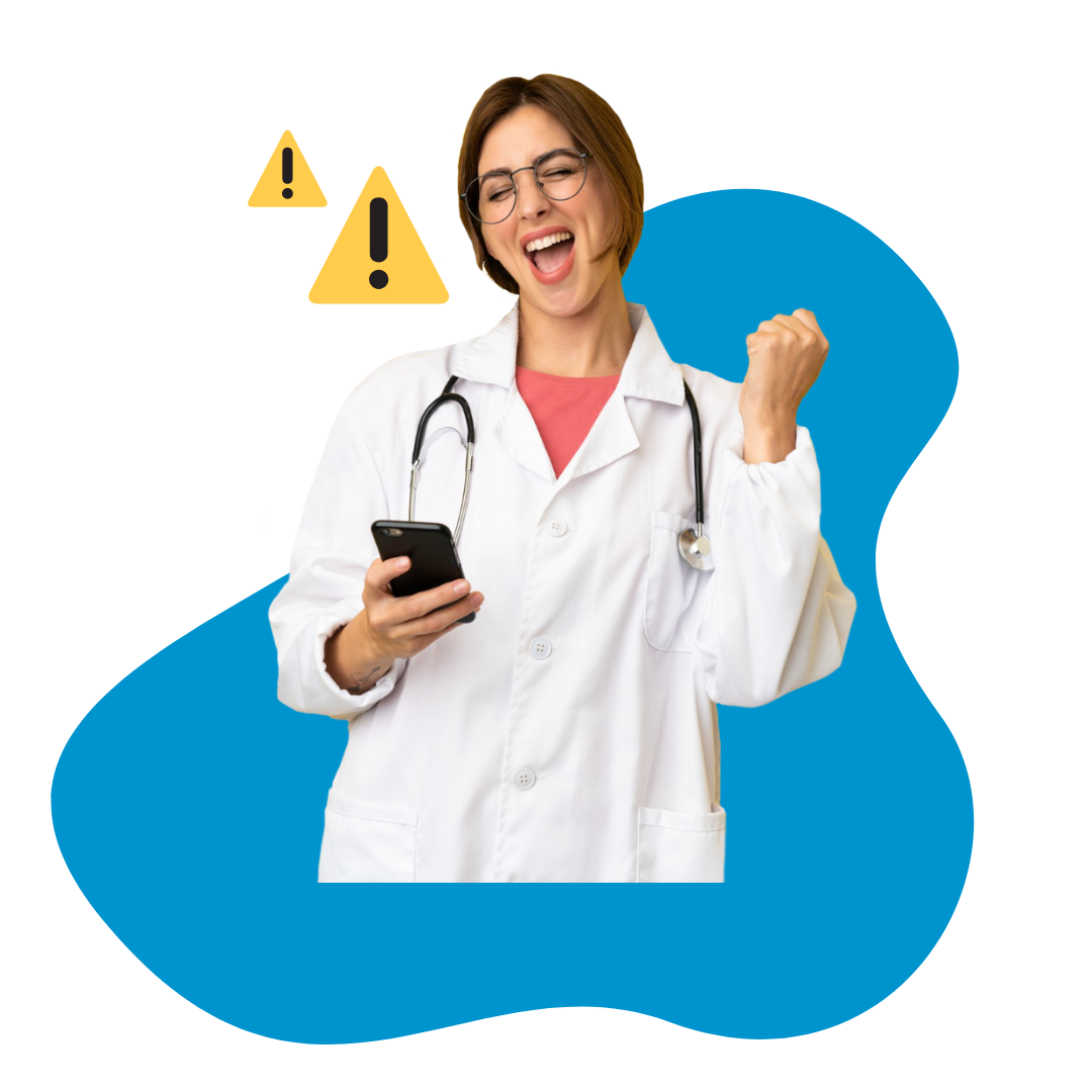 Doctor receiving critical "page" on their clinical communication and collaboration secure messaging application