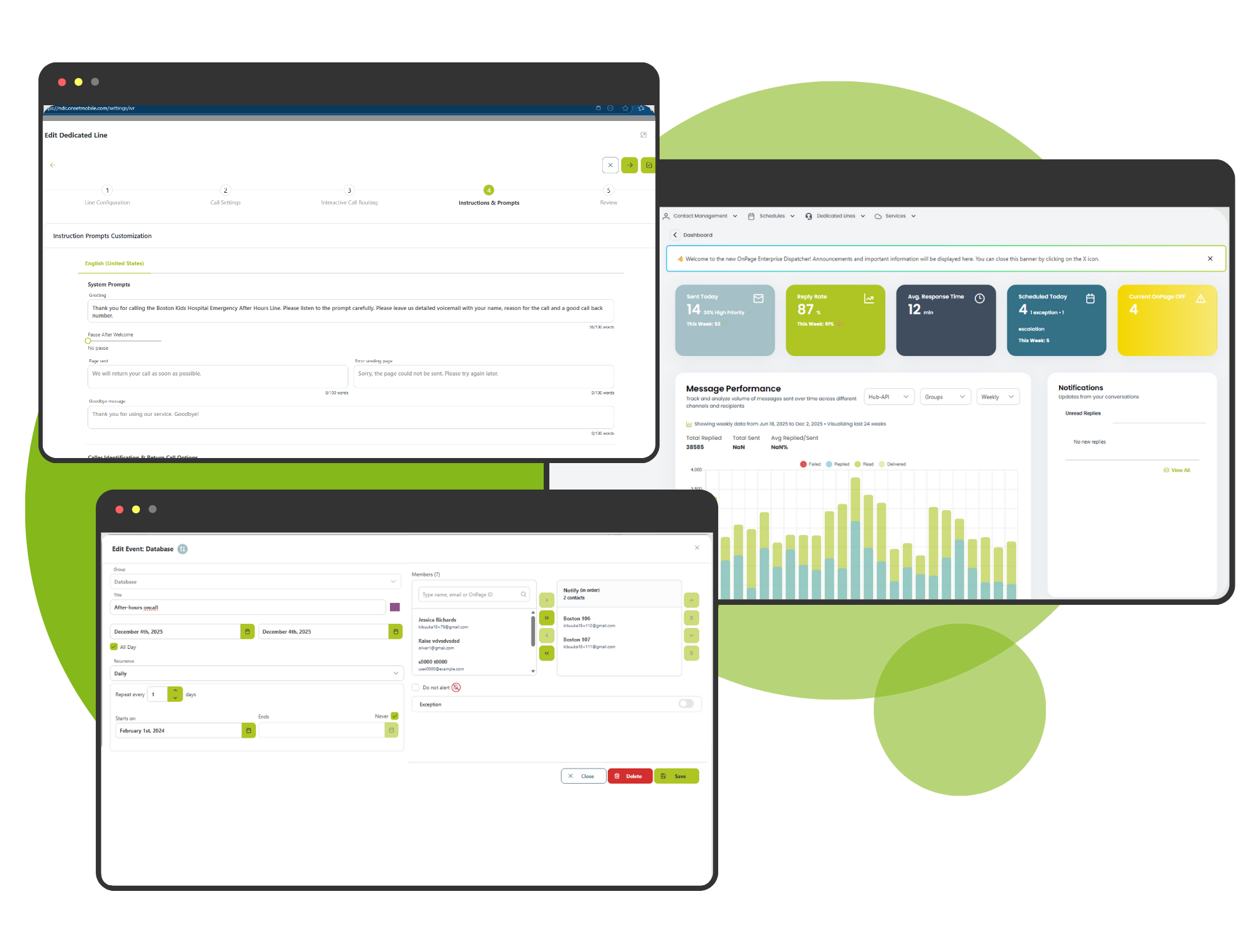 OnPage's new enterprise web management console mockups releasing in Q1 2025