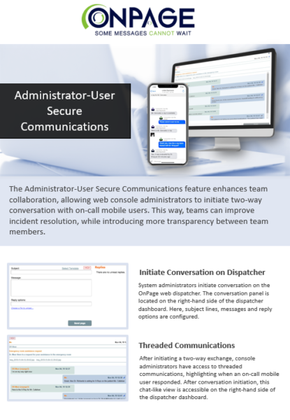 administrator-user secure communications