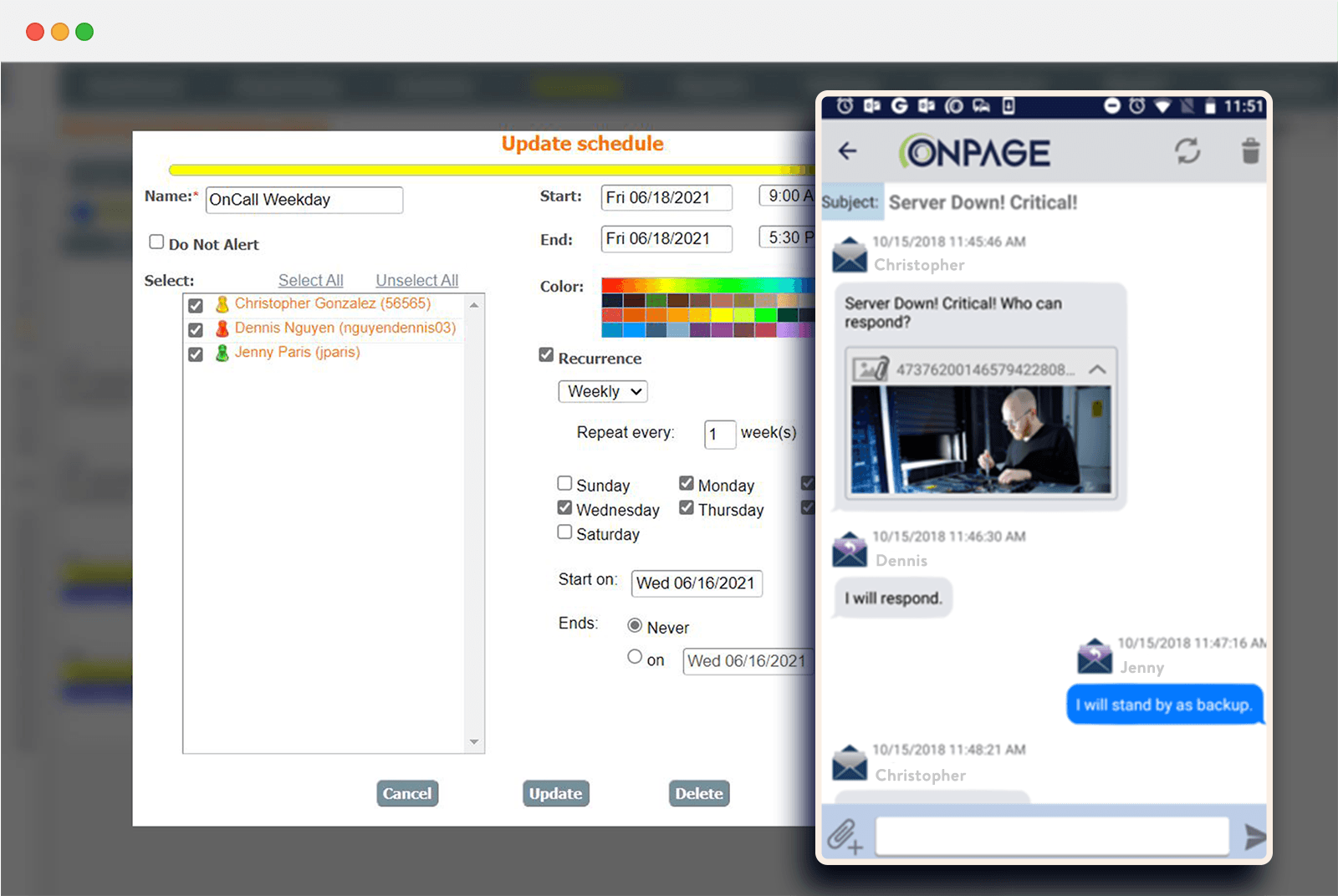 Automated alert routing based on on-call schedule and escalation policies.