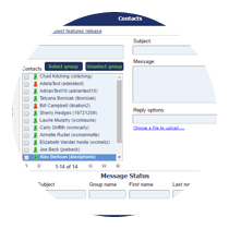OnPage screenshot showing where dispatchers can select message recipients from.