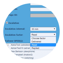 OnPage screenshot showing where teams can set escalation policies and factors.