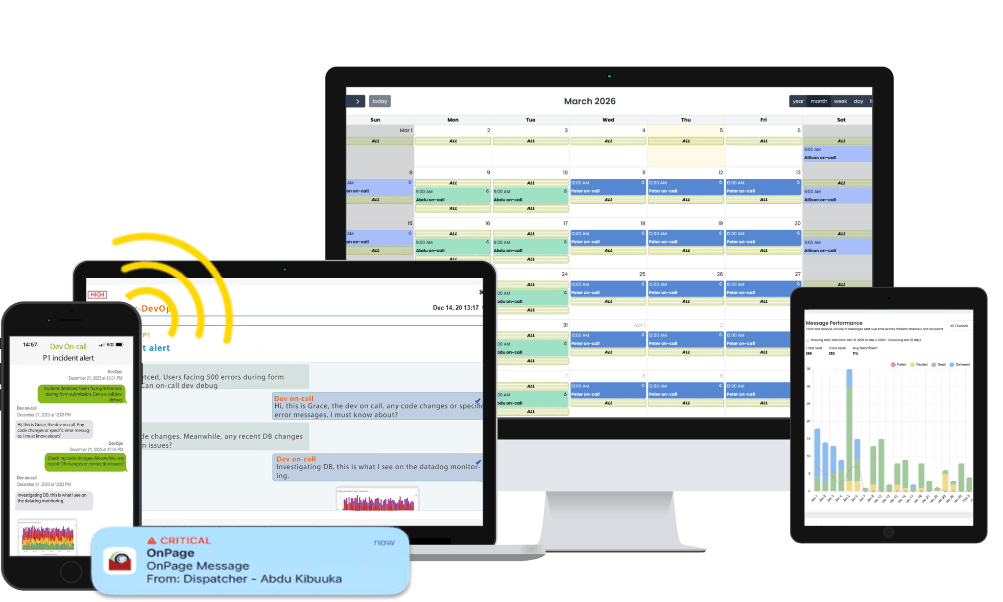 healthcare on-call scheduling, with hippa compliant messaging