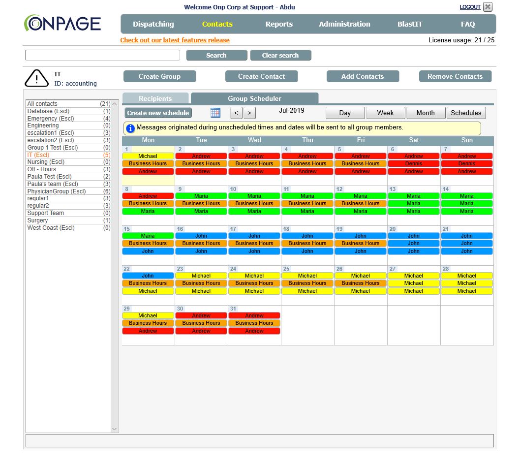 Group scheduler