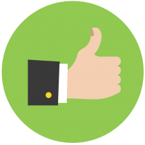 customer satisfaction thumbs up icon