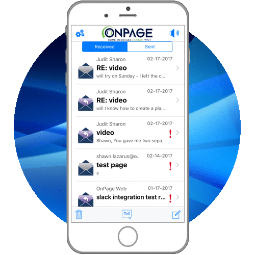 OnPage smartphone app