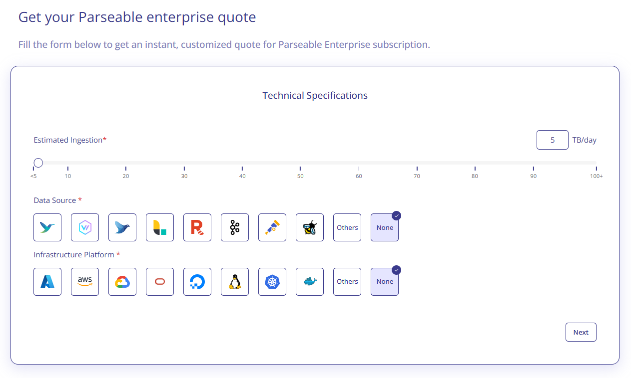 Parseable Estimate Calculator