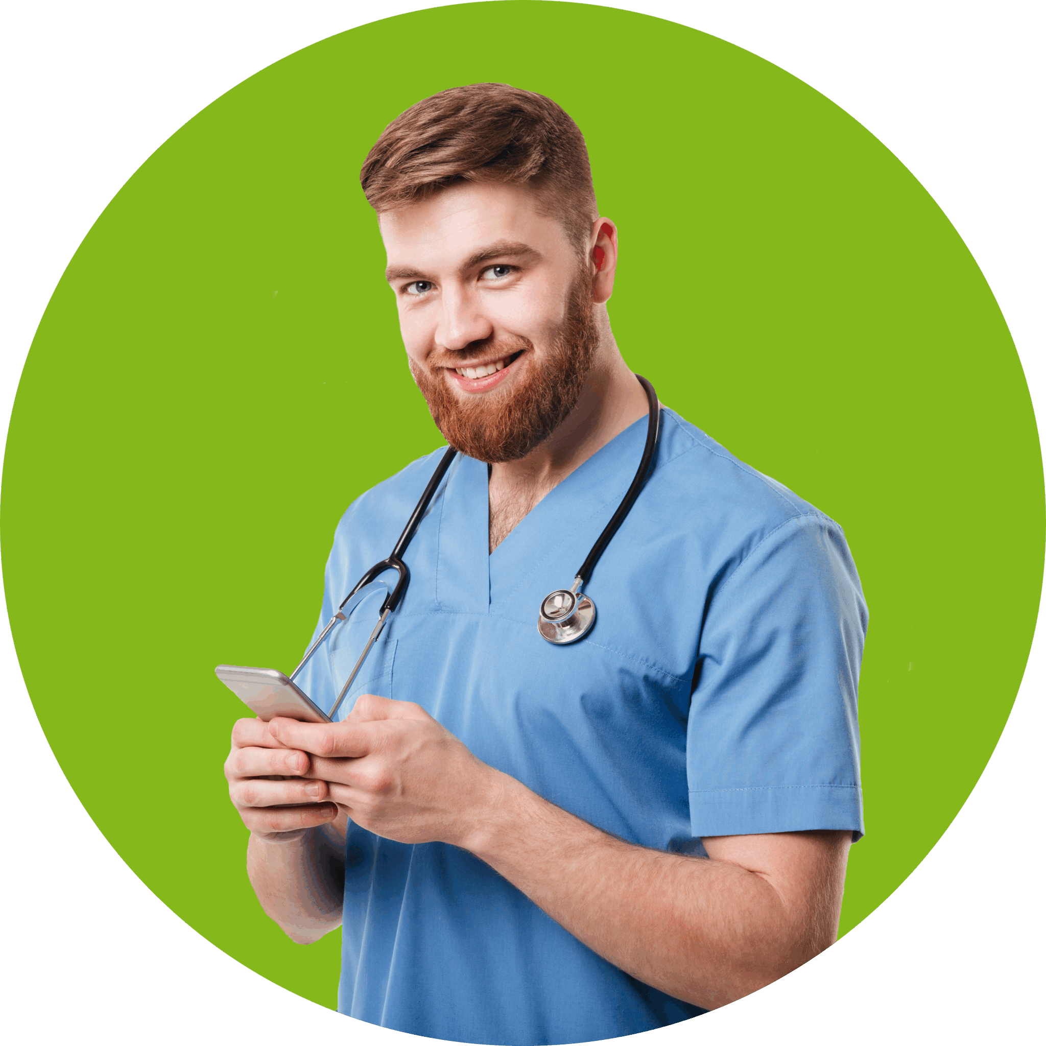 doctor using HIPAA-secure application to safely exchange patient health information (PHI)