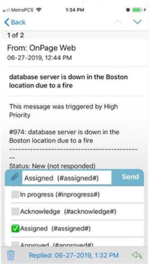 Reply options