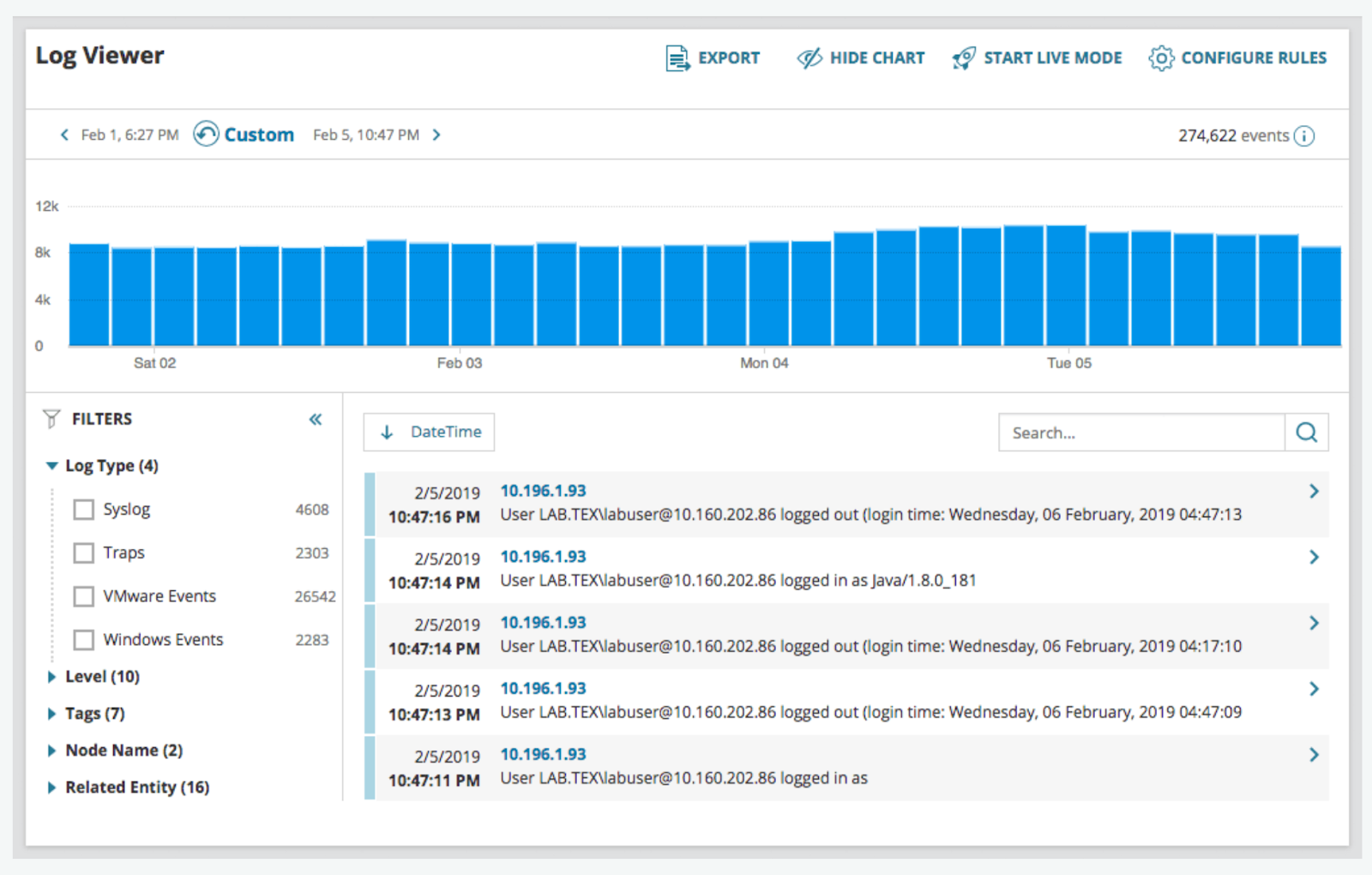 SolarWinds Log Viewer
