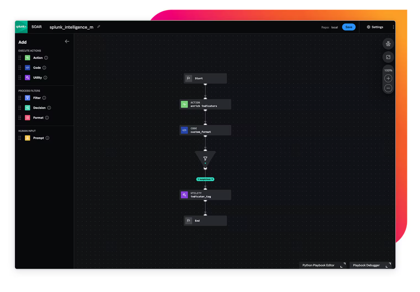 Splunk SOAR dashboard