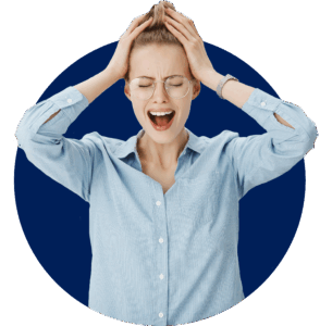 Stressed IT worker suffering from alert fatigue