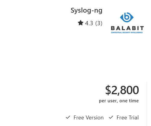 Syslog-ng pricing via trustradius